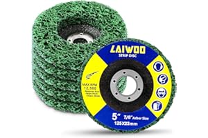 LAIWOO Strip Discs Stripping Wheel for Angle Grinder, Paint Stripper Abrasive Wheel Disc Clean and Remove Paint Coating Rust Welds Oxidation (5Pcs-5” x 7/8”)
