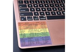 SYNERLOGIC Word/Excel (for Mac) Reference Guide Keyboard Shortcut Sticker, Laminated Vinyl, No-Residue Adhesive (Rainbow)