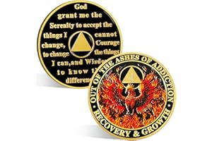 ‎ACGZQY ACGZQY 1 Jahr Phoenix Nüchternheitschip – Rebirth Phoenix AA Münze und Medaillon – Upon Awakening Recovery Sober Token Sobriety Coins Alcoholics Anonymous Sobriety Gifts