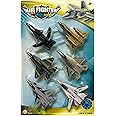 SGM 6-Pack Diecast Airplane Toys for Kids 3-9 Years Old – Pull Back Fighter Jets & Aircraft Models, Metal Plane Toys, Birthday Gifts & Party Favors, Diecast Military Planes, Y6677-4A