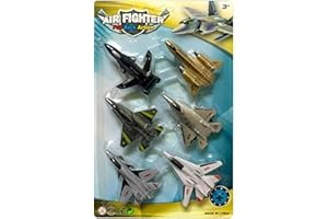 SGM 6-Pack Diecast Airplane Toys for Kids 3-9 Years Old – Pull Back Fighter Jets & Aircraft Models, Metal Plane Toys, Birthday Gifts & Party Favors, Diecast Military Planes, Y6677-4A