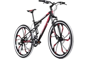 KS Cycling VTT Tout Suspendu 27,5" Scrawler Noir-Rouge TC 46 cm