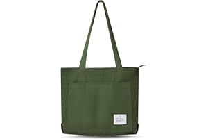 ELAKIRI Tote Bag Cremallera, Bolsos Para Universitarias, Bolso Tela Mujer, Bolsa De Tela Con Cremallera, Tote Bag Tela, Aplicable A Bolso Shopper Mujer, Bolso Trabajo Mujer,Bolso Universidad