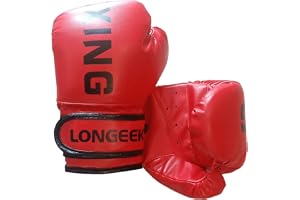 LONGEEK Barnboxningshandskar & Pads-set 4/6oz Slagkuddar 3-15 År
