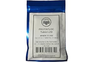 HUGSTER Protafloc/Whirlfloc Lot de 10 comprimés – Apprêts de bouilloire utilisés pour déboucher le millet lors de l'ébullition maison – Carrageena / Protofloc