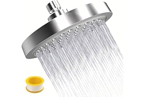 CYILIUEN ABS Rainfall Shower Head 6 Inch G1/2" Universal Connector Bathroom Rain Head Novel Shower Experience