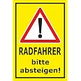 Melis-Folienwerkstatt Aufkleber „Radfahrer Langsam Fahren“ – 15x10 Cm, Wetterfest, Made In Germany