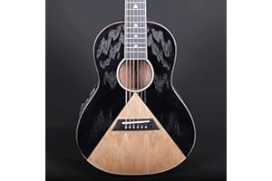 Lindo Aztec Electro Acoustic Travel Guitar and Padded Gigbag - Satin Black/Natural