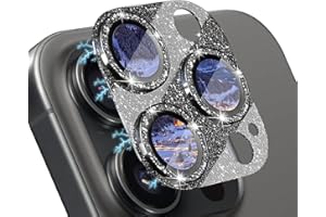 WoPail Glitzernde Kameraschutz für iPhone 16 Pro/iPhone 16 Pro Max Bling Diamant Ultra-Klar Objektivschutz 9H Härte Gehärtetes Glas Linse Schutzfolie für iPhone 16 Pro/iPhone 16 Pro Max - Schwarz