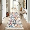 Enyhom Carpet Runners for Hallway 50 x 150 cm Non Slip Kitchen Carpet Floor Rug Machine Washable Soft Doormat Vintage Chic Stair Area Runner Rug for Entryway Laundry Room Balcony Hall, Colorful