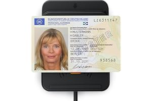 CSL - Personalausweis Lesegerät mit NFC - SmartCard Reader SIM Kartenlesegerät USB - Windows 11 - für den neuen Personalausweis Gesundheitskarte Bankkarten Chipkartenleser
