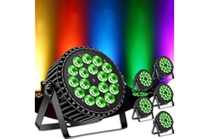 DELIBANG 6pc 200W LED Par RGBW Stage Light DMX512/Auto/Voice/Master-Slave Control Par Light Disco Effect Light, Infinite Color Mixing/Rainbow Effect for Party Bar Show Halloween Wedding