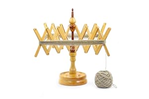 Nagina International 's Yarn Swift Umbrella - Avvolgitore per gomitoli da tavolo, azionato a mano, strumento per lavorare a maglia per linee di avvolgimento rapido, lacci e fibre (faggio/acero)