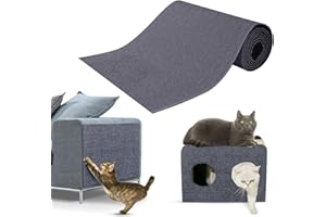 NEUFOOD Alfombra Rascador para Gatos,Protector Sofa Gatos Arañazo,Tapete Rascador para Gatos con Autoadhesivo,DIY Climbing Cat Scratcher,Alfombra Autoadhesiva para Gato 30 * 100cm Gris Oscuro