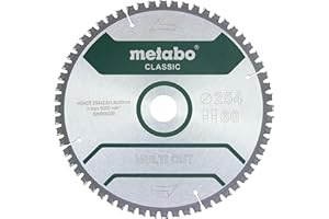 Metabo Brzeszczot piły "multi cut - classic", 254x2,6/1,8x30 Z60 FZ/TZ 5°neg (628285000) Średnica x szerokość cięcia x otwór: 254 x 2,6 x 30 mm, materiał: HW/CT, liczba zębów: 60