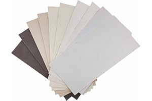 Surriba Lederpatches Selbstklebend, Kunstleder Flicken Reparaturset für Leder Ledersitz Motorrad Sofa Stühle DIY-Basteleien Lederband Weiß und Grau Art