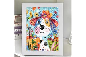 Qeeriner Pittura Diamante, Diamantini Crystal art, 5d Diamond Painting, Artigianato Artistico per la Decorazione Domestica di Bambini e Adulti (Cane)