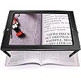 OBOVO Upgrade Acrylic Hands-Free Magnifying Glass - Large Lens Magnifier Full Page Rectangular 5X Magnifier 50 LED Lighted Illuminated Foldable Desktop Portable for Elder with 2 Power Supply Modes