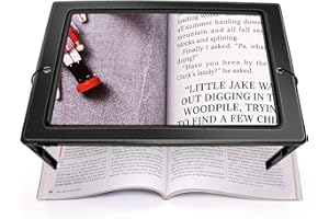 ‎OBOVO OBOVO Upgrade Lupe mit Licht, 5X Leselupe mit Licht für Senioren Groß, Dimmbare Lupen mit 50 LED Licht, Größere Linsen, Klappbarer Ständer Hände Frei für Bücher, Arbeit, Nähen, Lesen, Sehschwäche