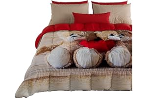 PETTI Artigiani Italiani - Trapunta Matrimoniale Invernale, Piumone Matrimoniale, Trapunta Double Face Tinta Unita e Stampa Digitale Dolcezza, Made in Italy