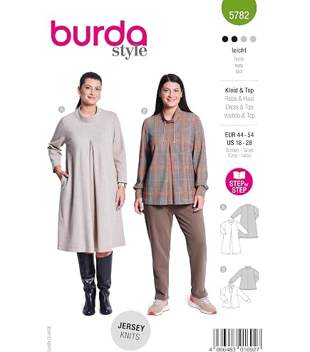 Burda Cartamodelli Burda 6328 - Cartamodello Per Maglietta, Da Donna, Taglia 34-44, Da Cucire, Ideale Per Principianti [L1 Cartamodelli Fai Da Te - 4