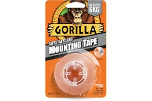 Gorilla Double Sided Mounting Tape Clear 1.5m, Pack of 1
