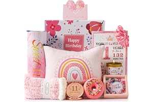 KEBESTRY 11th Birthday Gifts for Girls,Best Gifts Basket Presents Ideas for Turning 11 Year Old Girls,Happy Sweet 11th Birthday Pamper Hamper Box Kit for Sister Daughter Granddaughter Niece Teenage Teen Her