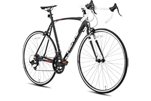 HH HILAND HILAND 28 Inch Road Bike, 14 Speeds 700C Road Bike with Lightweight Aluminum Frame, 700C Racing Bike for Men Women, Multiple Sizes, Black/White