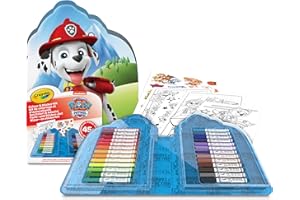 CRAYOLA - Valigetta Colori & Adesivi Paw Patrol, Set con Pennarelli, Pagine da Colorare, Adesivi, 45 pezzi, Regalo Creativo per Bambini, da 5 anni, 04-0783
