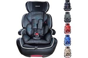 XOMAX XL-518 Siège auto pour enfant avec ISOFIX I 9-36 kg, 1-12 ans, groupe 1/2/3 I Harnais 5 points et 3 points I housse amovible et lavable I ECE R44/04 I noir/rayures