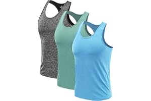 Ymmchy Men's Sleeveless Tank Tops Gym Vest Top Workout Y-Back Tanks Bodybuilding Vests Dry-Fit T Shirt 3 Pack