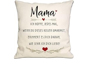 Bommex Mama Geschenk von Tochter Sohn Ich hoffe, jedes Mal, wenn Sie umarmen Dieses Kissen es erinnert Sie daran, wie viel ich Liebe Dich Mama Kissenbezug Muttertag Geburtstag (Mama)