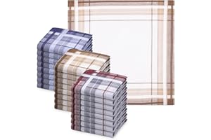 JEMIDI Pañuelos hombre de algodón - Juego 24x pañuelos tela hombre de colores para bolsillo nariz para caballero - Pañuelos de tela cuadrados 40x40 cm - Lavables a máquina