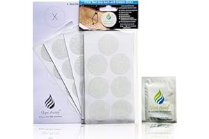 SLIPS AWAY ALL YOUR NON SLIP SOLUTIONS Non-Slip Bath & Shower 28x Clear Stickers - FREE FITTING TEMPLATE INCLUDED - Modern Stylish Alternative to a Rubber Suction Mat - Strong Textured Adhesive Anti Skid Safety Discs - SLIPS AWAY®