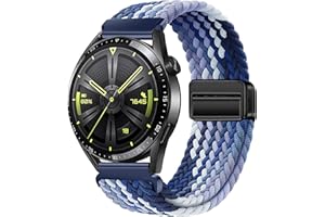 XMUXI Nylonowy pasek 22 mm do Huawei GT4/GT3/GT2/GT 46 mm/ Garmin Venu 3/ Venu 2/ Vivoactive 4, pasek do zegarków sportowych dla kobiet i mężczyzn, elastyczny oplot, #15