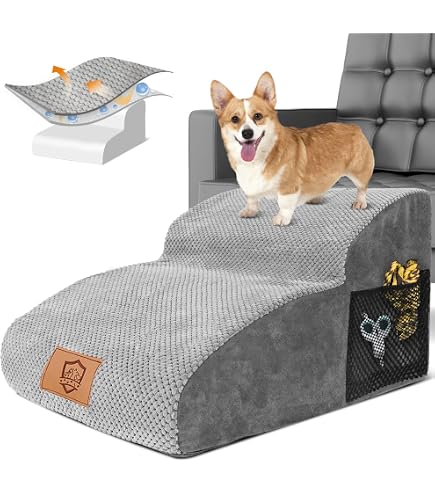 Hundetreppe Für Hohe Betten – Bis 91 Cm, Abnehmbar, Rutschfest, Für Kleine Hunde & Alte Katzen