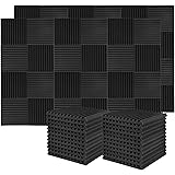 Donner 50-Pack Acoustic Foam Panels Tiles Wedge, Soundproofing Foam Noise Cancelling Foam for Studios, Recording Studios, Off