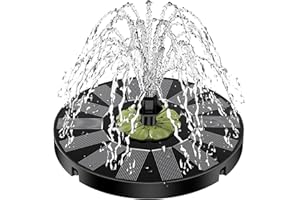 Solar Springbrunnen, Yzert 2025 Neue Solar Teichpumpe mit 7 Düsen & 4 Fixe Rohre Solar Wasserpumpe Solar Schwimmender Fontäne Pumpe für Garten, Teich, Vogel-Bad