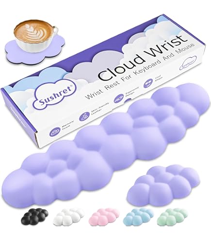 Repose-poignet Ergonomique En Silicone Pour Clavier/souris - Forme Nuage, Antidérapant, Blanc