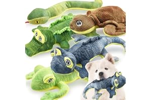 LECHONG Lot DE 5 Jouets Chien Peluche COUINEUR, Jouets à Mâcher Souple pour Chiens Grands, Moyens et Petits & Chiots Contre l'Ennui, Jouet pour Chien Résistants Série Habitants des Bois Peluches