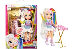 Rainbow High Junior High Rock Band - Amaya, Rainbow - Bambola Fashion di 23 cm con Tastiera, Personalizzabile con Adesivi, Snodata, Età: 4+