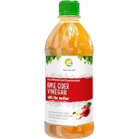 Nutrinelife Apple Cider Vinegar for weight Management ACV 500 ml with Mother, Raw Unfiltered Unpasteurized Apple Cider Vinegar for weight Management, hair Growth Face, Beauty, Health Small Bottle for Men and Women, (Pack of 1)
