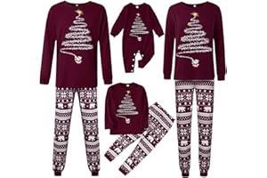 GENÉRICO Pijama Navidad Familia Pijama Navideño Familiar Ropa de Dormir Navideños Familiares Camiseta y Pantalones Conjunto de Pijamas Navideñas Pareja Divertido para Mujer Hombre Niña Niño Pyjamas Christmas