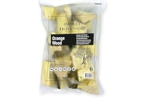 Smokey Olive Wood 5Kg Orange Wood for BBQ and smokers, raw chunks 5-10cm
