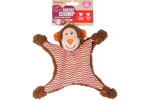 Rosewood Little Nippers Cheeky Chimp Puppy Toy – Enriching Soft Plush Dog Toy with Flat Body – Crinkle and Squeak Teething Toy for Puppies – Small Dog Chew Toy for Play and Comfort