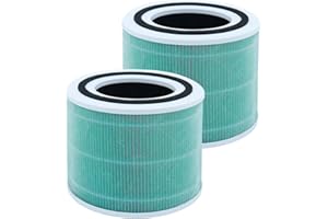 GETALONG Lot de 2 Filtres de Rechange LEVOIT Core 300 pour Purificateur d'Air, Système de Filtration à Charbon Actif 3 en 1, Filtre Absorbant les Toxines, Core 300-RF-TX