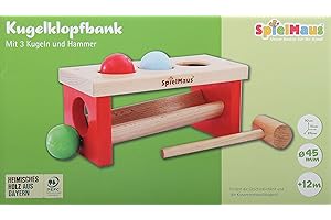 NEMMER GEBR. Spielmaus Holz Kugelklopfbank 24x11x10cm