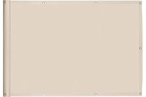 Ventanara® Balkonverkleidung Sichtschutz PVC blickdichte Balkonumspannung Zaun Verkleidung Blende Windschutz Folie (500 x 75 cm, Creme)