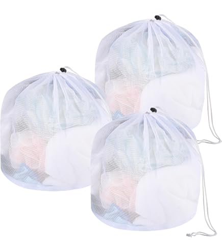 Sacchetti Lavatrice Biancheria 30X40cm, Sacchetti Salva Bucato 3 Pezzi, Reti per la Biancheria, Sacchetti Rete Biancheria verde, Sacco per la Lavatrice con cerniera, Sacchetto per la Biancheria