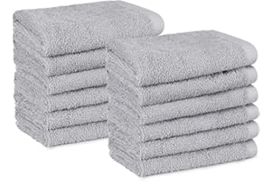 ‎AMAZON BASICS Amazonbasics Ścierki, Bawełna, Szary, 12 Sztuk